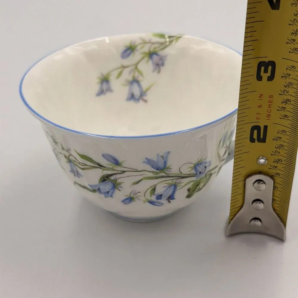 Shelley England Harebell Oleander Fine Bone China Cup & Saucer Blue Floral VTG